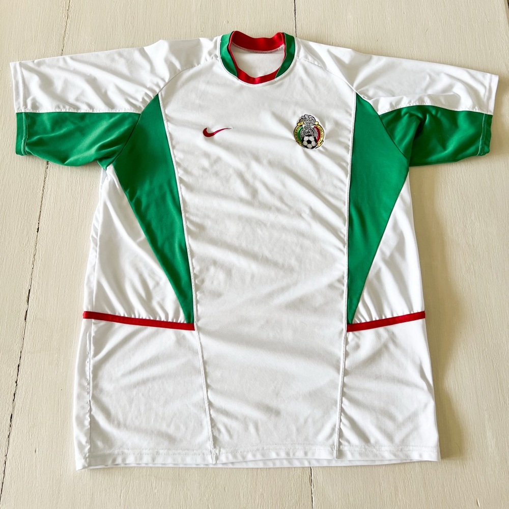 Vintage Nike Mexico Soccer National Team Rare White Jersey Size XL